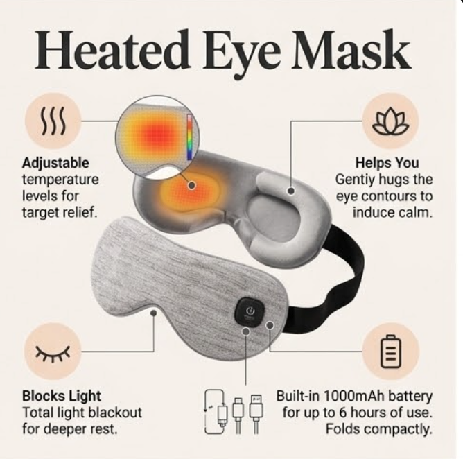 Heated Eye Mask-Cordless Warm Eye Compress for Dry Eyes | Relaxation